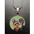 Kör alakú állatos porcelán medál – Yorkshire terrier portré