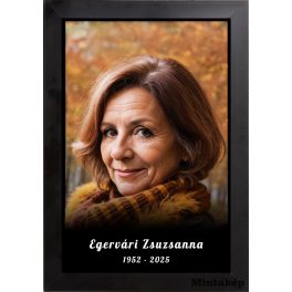 Ravatalra készült fénykép 20×30 cm – fekete keretben, ravatalozáshoz ajánlott