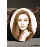 Ovális szépia porcelánkép sírkőre – antik hatású égetett porcelánfotó és szépia sírkőkép