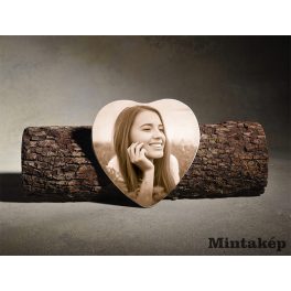 Szépia szív alakú porcelánkép