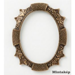 Ovális bronz hatású porcelánkép keret 9x12 cm sírkőre rögzíthető