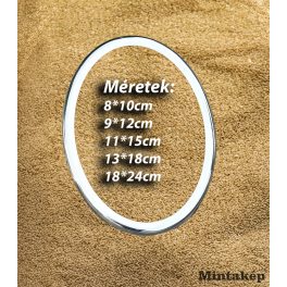 Ovális ezüst porcelánkép keret méretekkel – időtálló porcelán sírkép keret ezüst színben