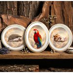 Bohémia stílusú ovális kisállat emléktábla egyedi fotóval porcelán kivitelben