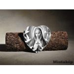 Fekete-Fehér szív alakú porcelánkép