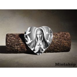 Fekete-Fehér szív alakú porcelánkép