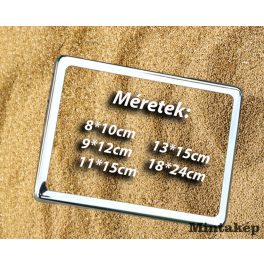 Szögletes ezüst porcelánkép keret méretekkel – tartós sírkő porcelánkép keret több méretben