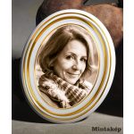 Szépia Bohemia porcelánkép három arany csíkkal sírkőre – prémium minőségű szépia porcelánfotó és időtálló sírkőkép saját fényképből
