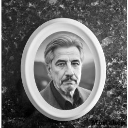 Fekete-fehér Bohemia porcelánkép sírkőre – kültéri időtálló porcelánfotó és klasszikus fekete-fehér sírkőkép egyedi fotóból