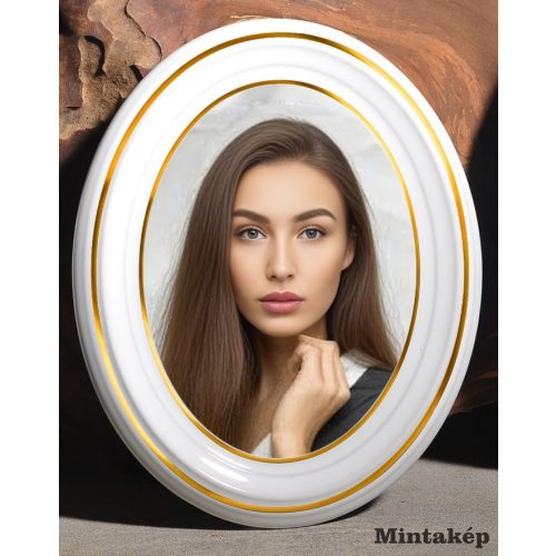Színes aranyozott Bohemia porcelánkép két arany csíkkal sírkőre – prémium kültéri porcelánfotó és időtálló sírkőkép saját fényképből