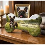 Csont alakú kutya emlék egyedi fotóval és felirattal porcelán kivitelben