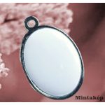 Ovális porcelán medál ezüst keretben – üres porcelán betét