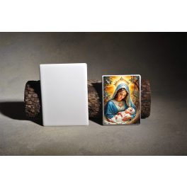 Szögletes porcelánkép,sírkőkép