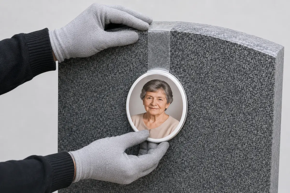 Porcelánkép helyének kijelölése és rögzítése ragasztószalaggal